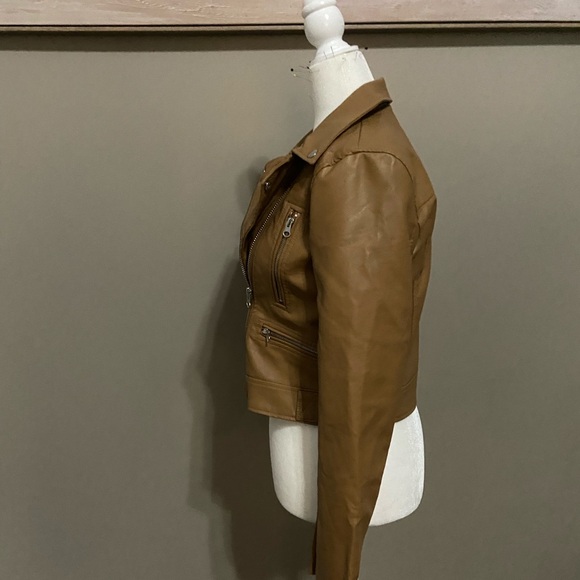 Tan leather coat - Picture 2 of 5